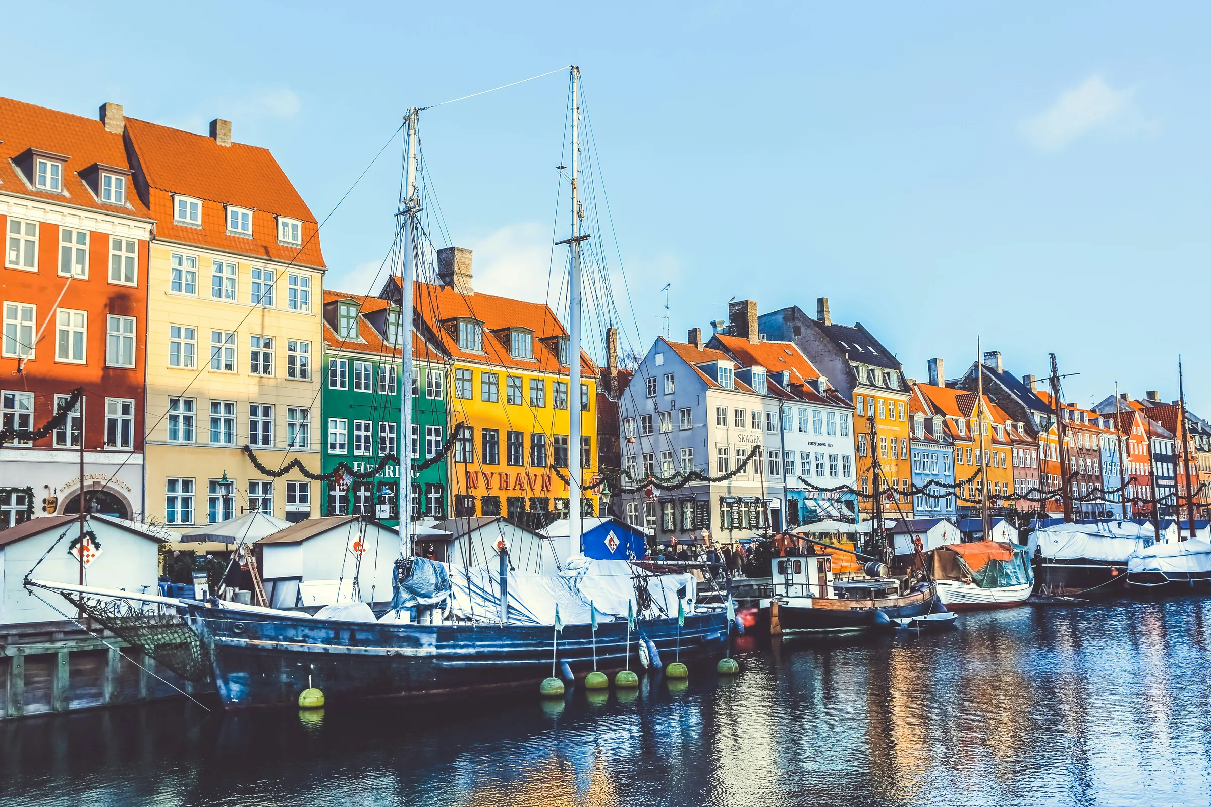 Colourful Nyhavn waterfront in Copenhagen